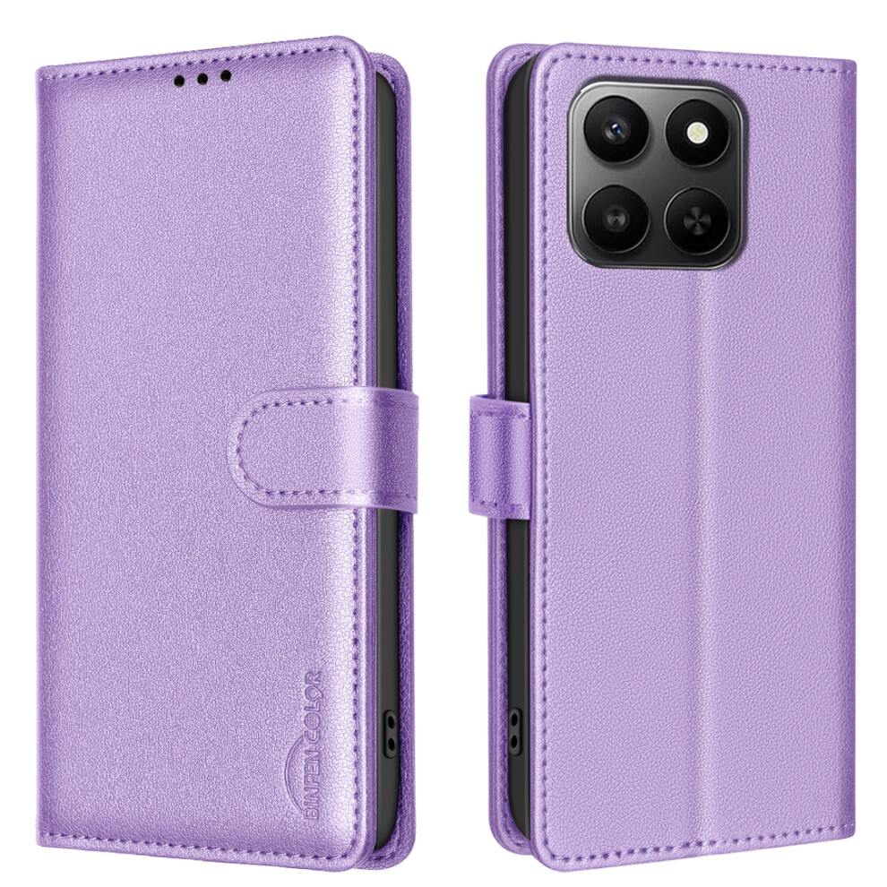 (Purple) Binfen Color For Honor X7d 5G / Honor X7d 4G Leather Case Bf32 Wallet Rfid Blocking Phone Cover Purple 6914296066227