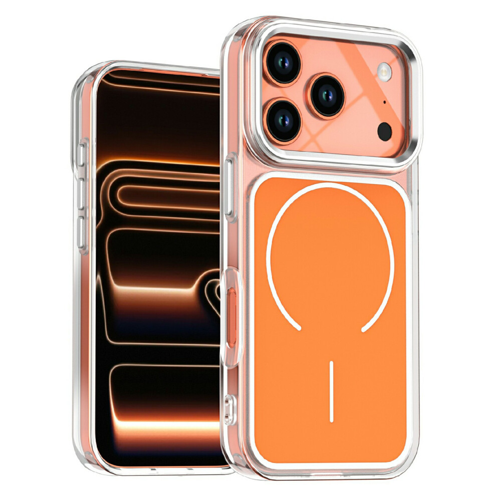 (Orange) For Iphone 17 Pro Case Compatible With Magsafe Electroplated Acrylic Tpu Phone Back Cover Orange 6914295995900