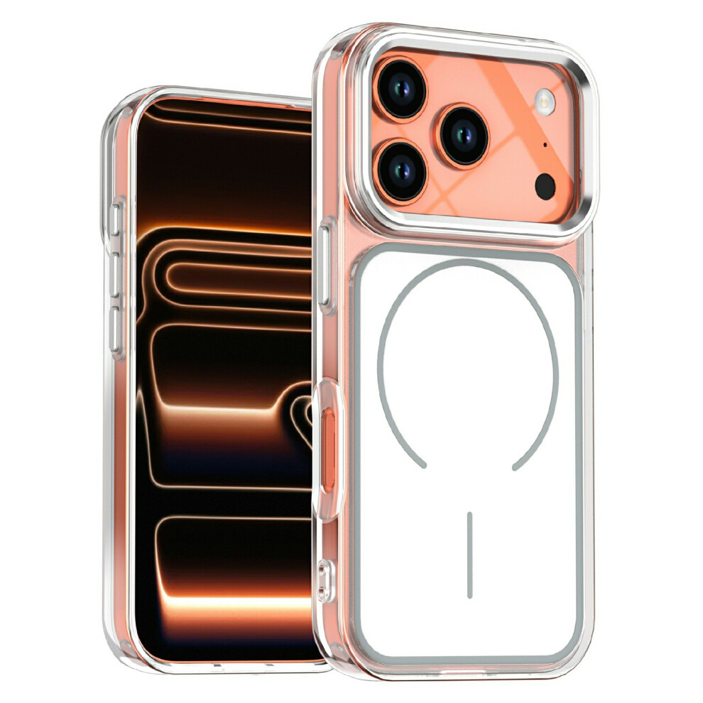 (White) For Iphone 17 Pro Case Compatible With Magsafe Electroplated Acrylic Tpu Phone Back Cover White 6914291443016