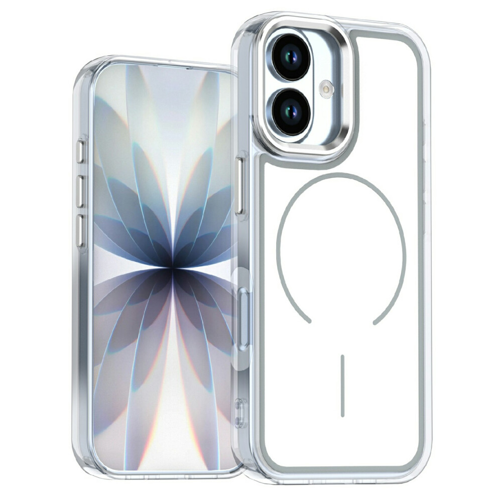 (White) For Iphone 17 Case Compatible With Magsafe Electroplated Acrylic Tpu Phone Back Cover White 6914296589283