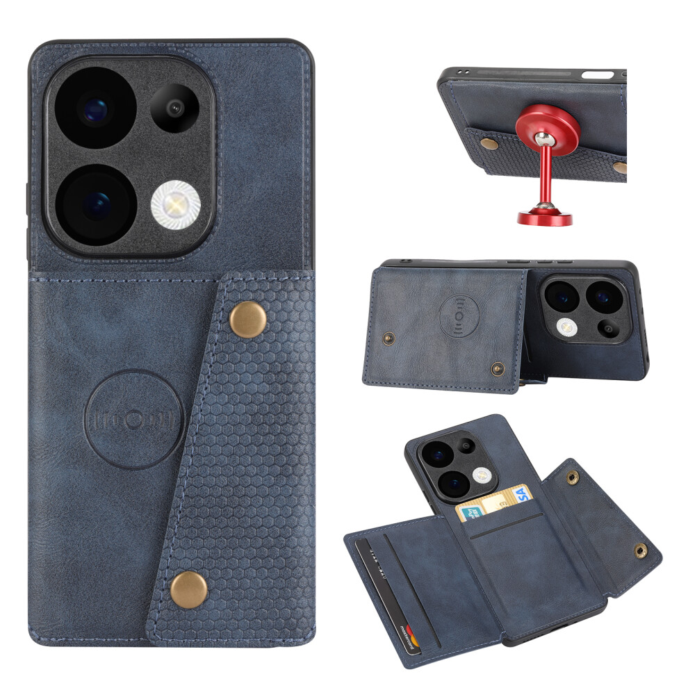(Blue) For Xiaomi Redmi 15C 4G (Global) (171Mm) / Poco C85 4G (171Mm) Case With Card Slots Kickstand Leather + Tpu Phone Cove Blue 6914293913548