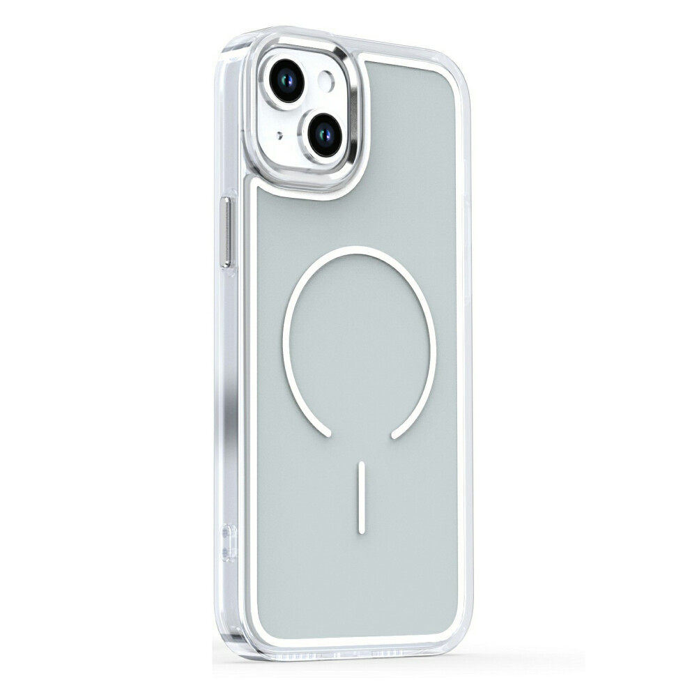 (Titanium ) For Iphone 15 Plus Case Compatible With Magsafe Electroplated Acrylic Tpu Phone Back Cover Grey 6914297229249