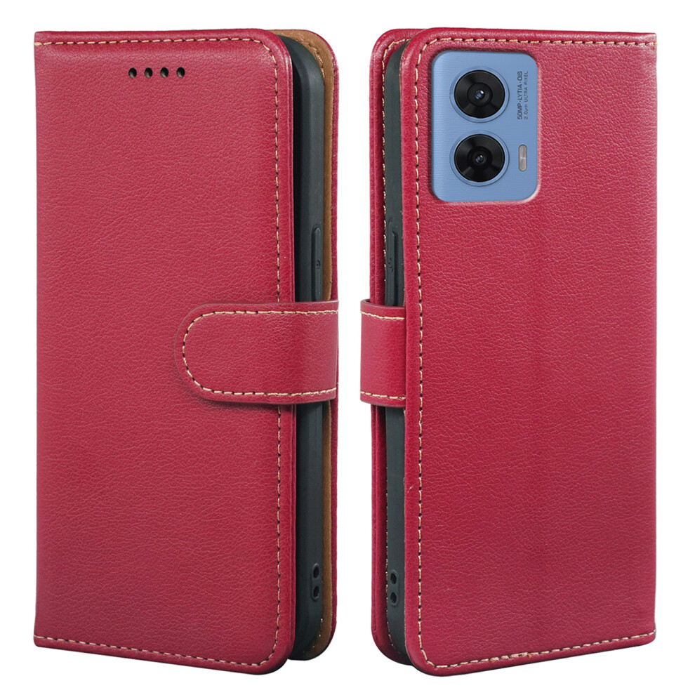 (Red) For Motorola G96 5G Case Rfid Blocking Wallet Litchi Texture Leather Phone Cover Magnetic Clasp Red 6914291598204