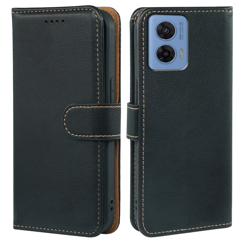 (Black) For Motorola G96 5G Case Rfid Blocking Wallet Litchi Texture Leather Phone Cover Magnetic Clasp Black 6914292614941
