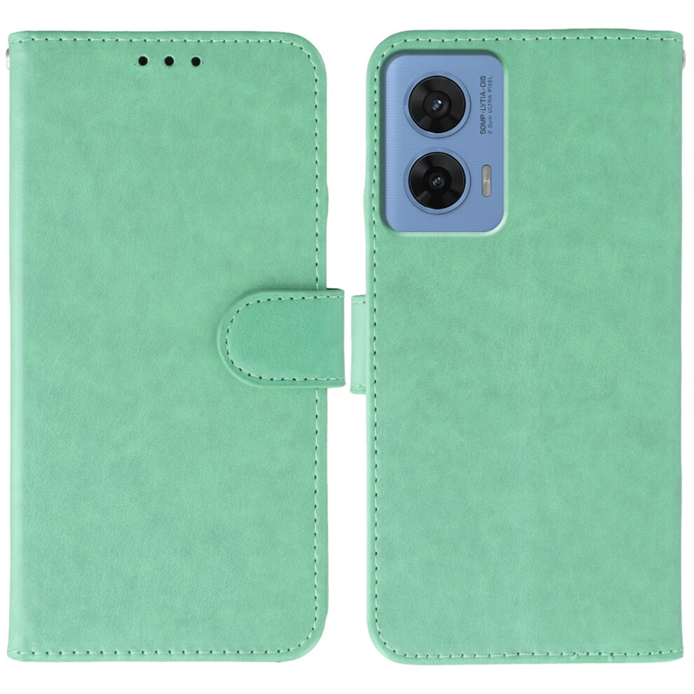 (Green) For Motorola G96 5G Case Pu Leather Flip Wallet Phone Cover With Strap Green 6914291834210