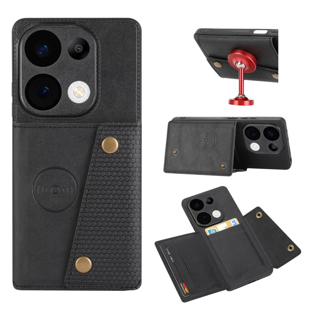 (Black) Phone Case For Xiaomi Redmi 15C 5G (Eu) (173Mm) / 4G (Eu) (173Mm) / Poco C85 4G (173Mm) Kickstand Leather + Tpu Cove Black 6914292526152