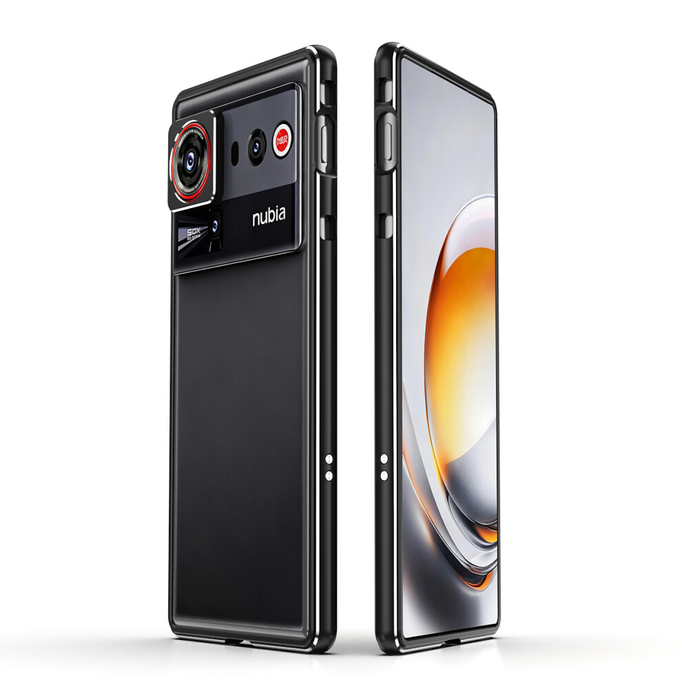 (Black / Silver) For Zte Nubia Z80 Ultra 5G Bumper Case Metal Frame Phone Cover With Camera Lens Guard Black,Silver 6914292618246