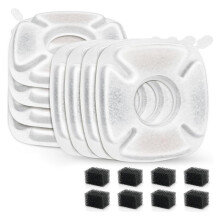 40 Pcs Cat Water Fountain Carbon Filters,20 Pcs Replacement Pet Filters with 20 Pcs Pre-Sponges for 67oz/2L 95oz/2.8L