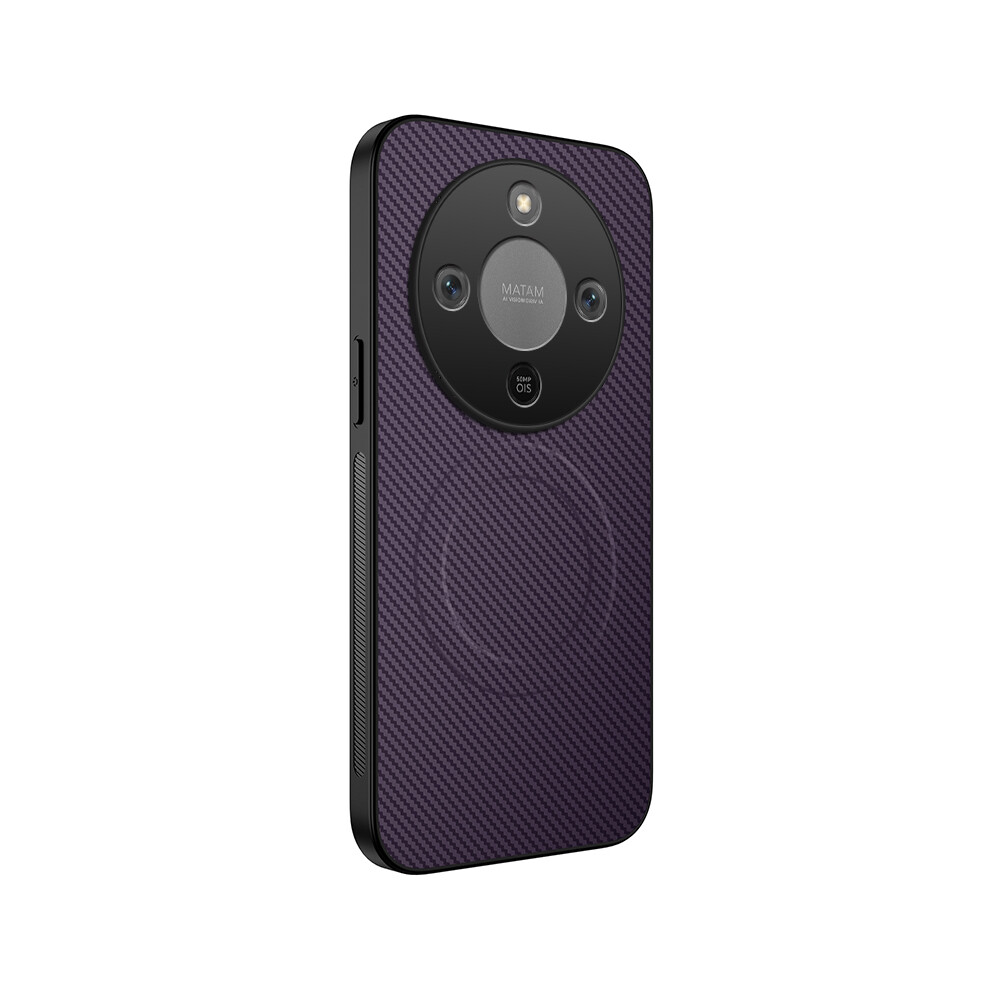 (Purple) Wanlonfeng For Honor Magic8 Lite 5G / X9d 5G / X70 5G Magnetic Case Tq Series Carbon Fiber Texture Pc Tpu Phone Cover Purple 6914298751145