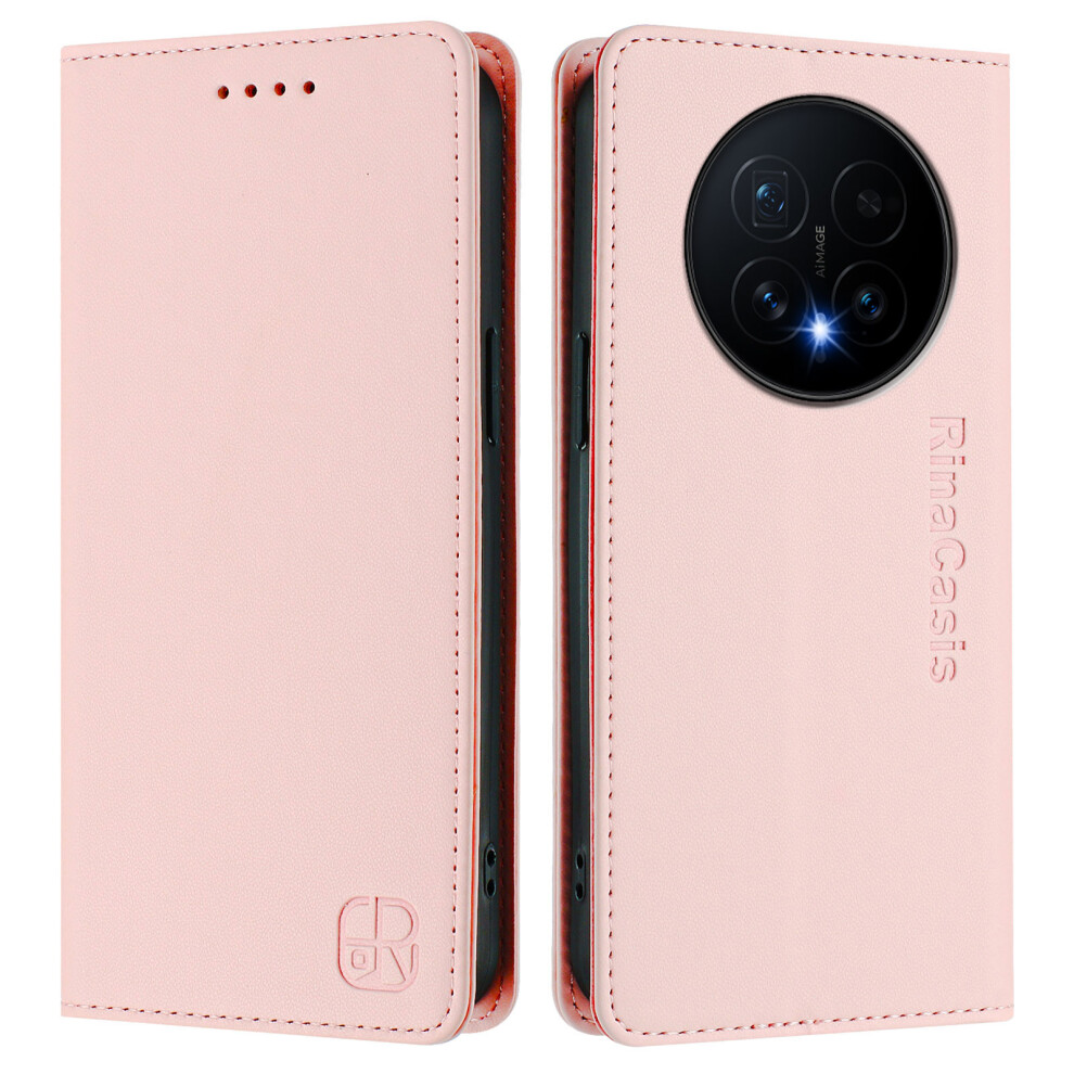 (Pink) For Honor Magic8 5G Leather Case Rinacasis Rc01 Phone Cover With Rfid Blocking Wallet Stand Pink 6914292099397