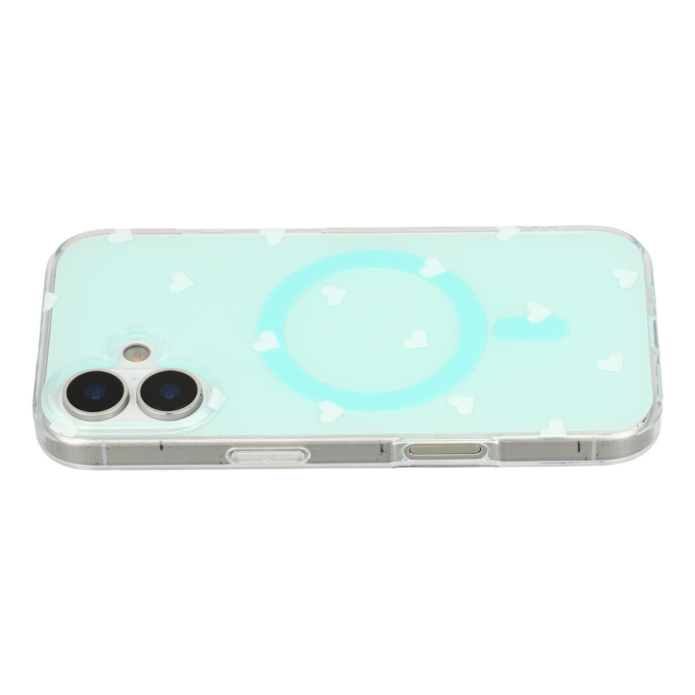 (Blue) For Iphone 17 Case Little Heart Pattern Tpu + Pc Protective Phone Cover Compatible With Magsafe Blue 6914299046523