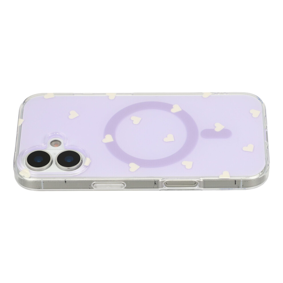 (Purple) For Iphone 17 Case Little Heart Pattern Tpu + Pc Protective Phone Cover Compatible With Magsafe Purple 6914291870423