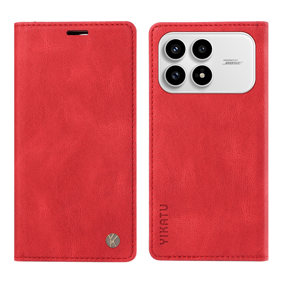 (Red) Yikatu For Xiaomi Mi K90 5G / Poco F8 Pro Leather Cover Yk-004 Skin-Touch Wallet Phone Cases Red 6914294885714
