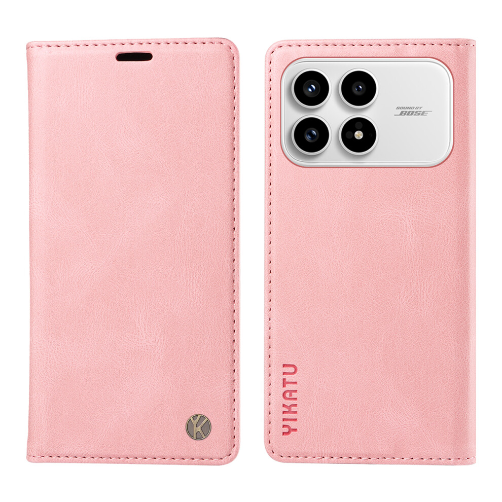 (Pink) Yikatu For Xiaomi Redmi K90 5G / Poco F8 Pro Leather Cover Yk-004 Skin-Touch Wallet Phone Cases Pink 6914291994976