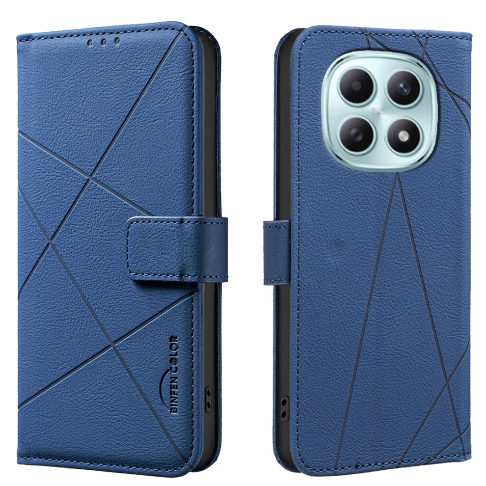 (Blue) Binfen Color For Xiaomi Poco M8 Pro 5G / Redmi Note 15 Pro+ 5G (Global) Case Bf35 Geometry Imprinted Leather Phone Cove Blue 6914292919787