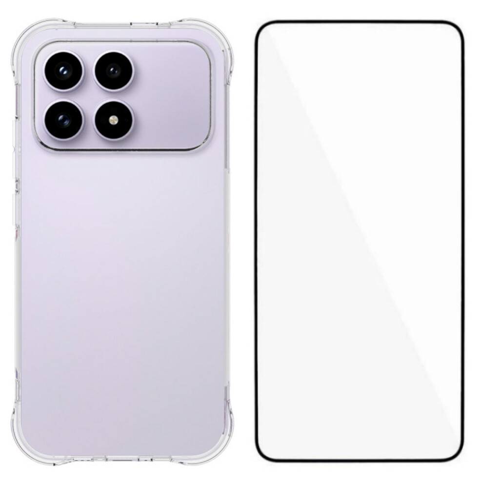 (Transparent) Wanlonfeng For Xiaomi Redmi K90 5G / Poco F8 Pro Case Wl Series 2.0Mm Tpu Phone Cover With Tempered Glass Film 6914294258020