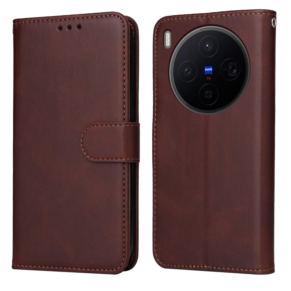 (Brown) For Vivo X300 5G Case Wallet Pu Leather Folio Flip Phone Cover Brown 6914297166216