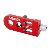 MUQZI Single Speed Chain Tensioner Adjustable Double Hole Bicycle Chain Adjuster Chain Stabilizer Wear-Resistant 10mm Red