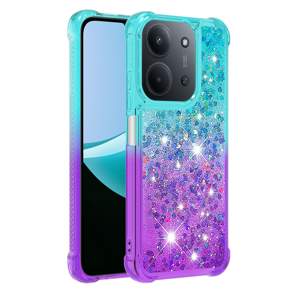 (+Purple) For Xiaomi Redmi 15C 4G (Global) (171Mm) Tpu Case Gradient Quicksand Phone Back Cover Sky Blue/Purple 6914296789591