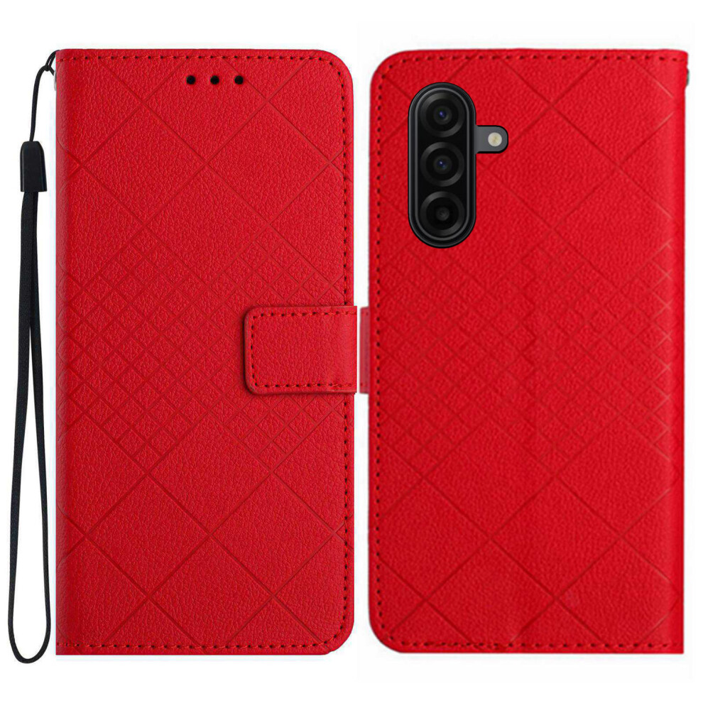 (Red) For Samsung Galaxy S26 Case Wallet Imprint Pu Leather Flip Folio Phone Cover Red 6914299442097