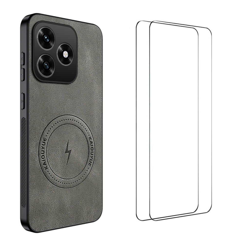 (Grey) Wanlonfeng For Honor X5c Plus 4G / Honor X5c 4G Magnetic Case Sd Series Pc Tpu Phone Cover With 2Pcs Screen Film Grey 6914294083295