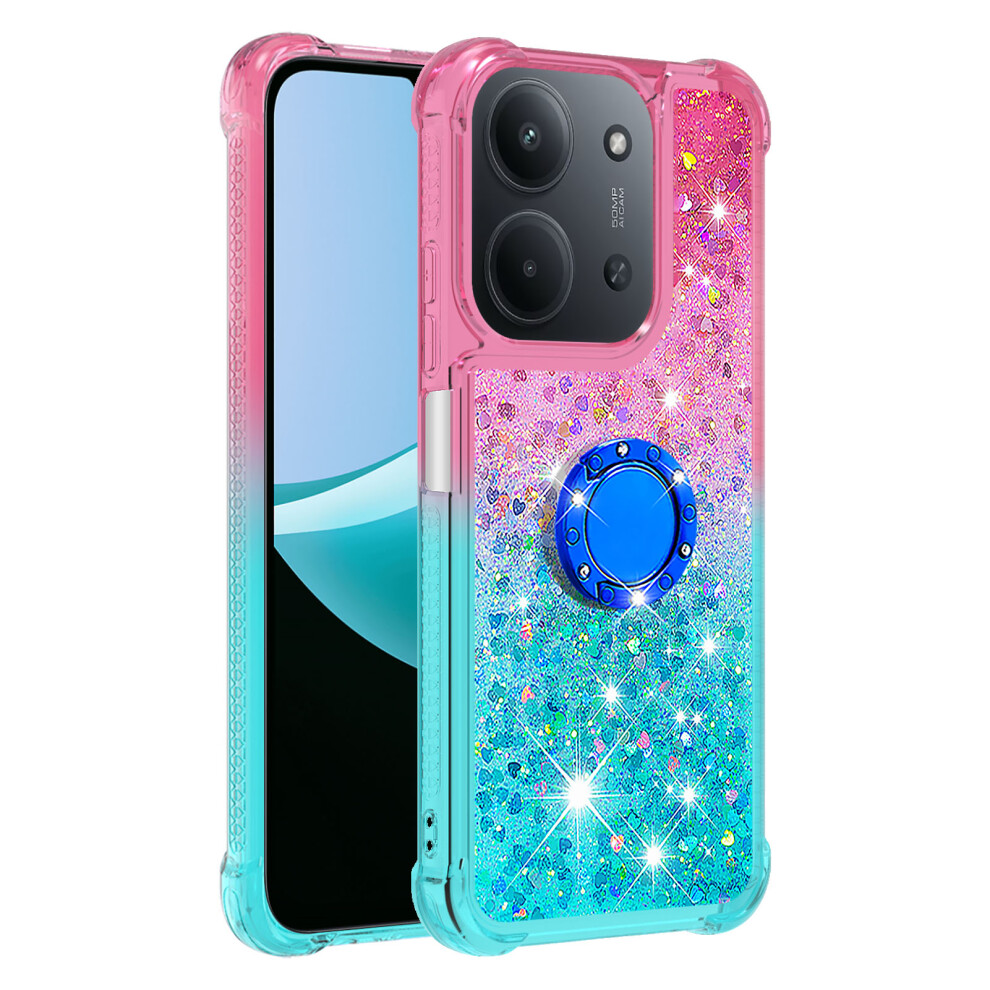 (Pink+Sky ) For Xiaomi Redmi 15C 4G (Global) (171Mm) Tpu Case With Kickstand Gradiant Quicksand Shockproof Cover Blue 6914297440446