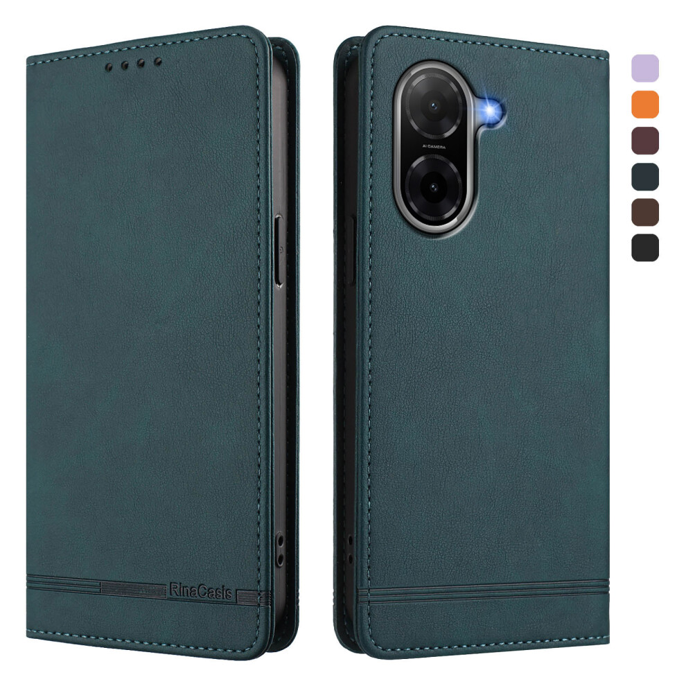 (Dark ) For Xiaomi Poco C71 4G / Xiaomi Redmi A5 4G (171.7Mm) / A7 4G (Global) Case Rinacasis Rc23 Rfid Blocking Wallet Stand Pu Green 6914295498043