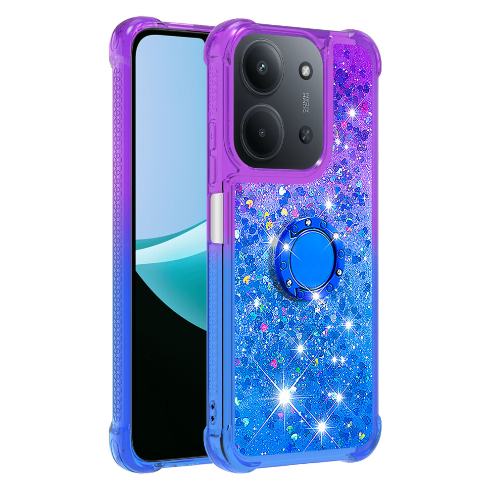(Purple+Sky ) For Xiaomi Redmi 15C 5G (Eu) (173Mm) / Xiaomi Redmi 15C 4G (Eu) (173Mm) Tpu Case With Kickstand Gradiant Quicksand Shock Blue 6914295566766