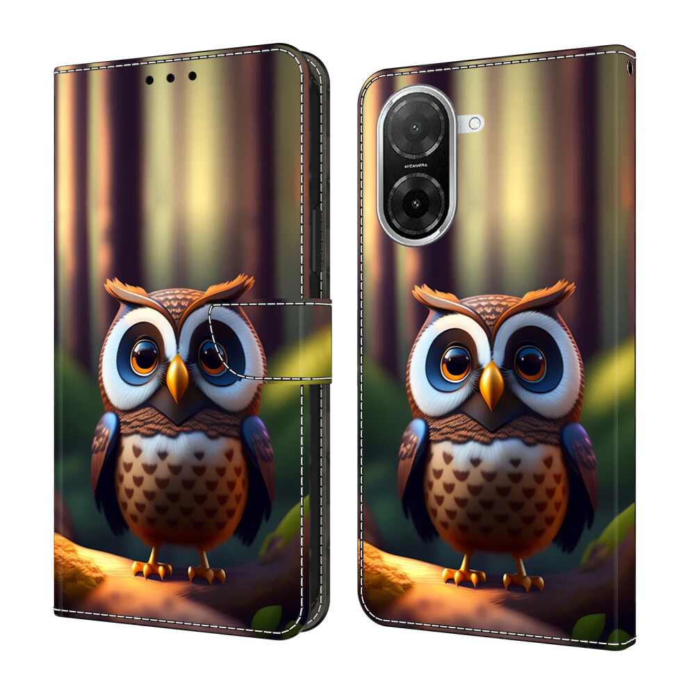 ( Little Owl) For Xiaomi Redmi A5 4G (171.7Mm) / Poco C71 4G Leather Case Pattern Printing Wallet Stand Flip Phone Cover Brown 6914296468595