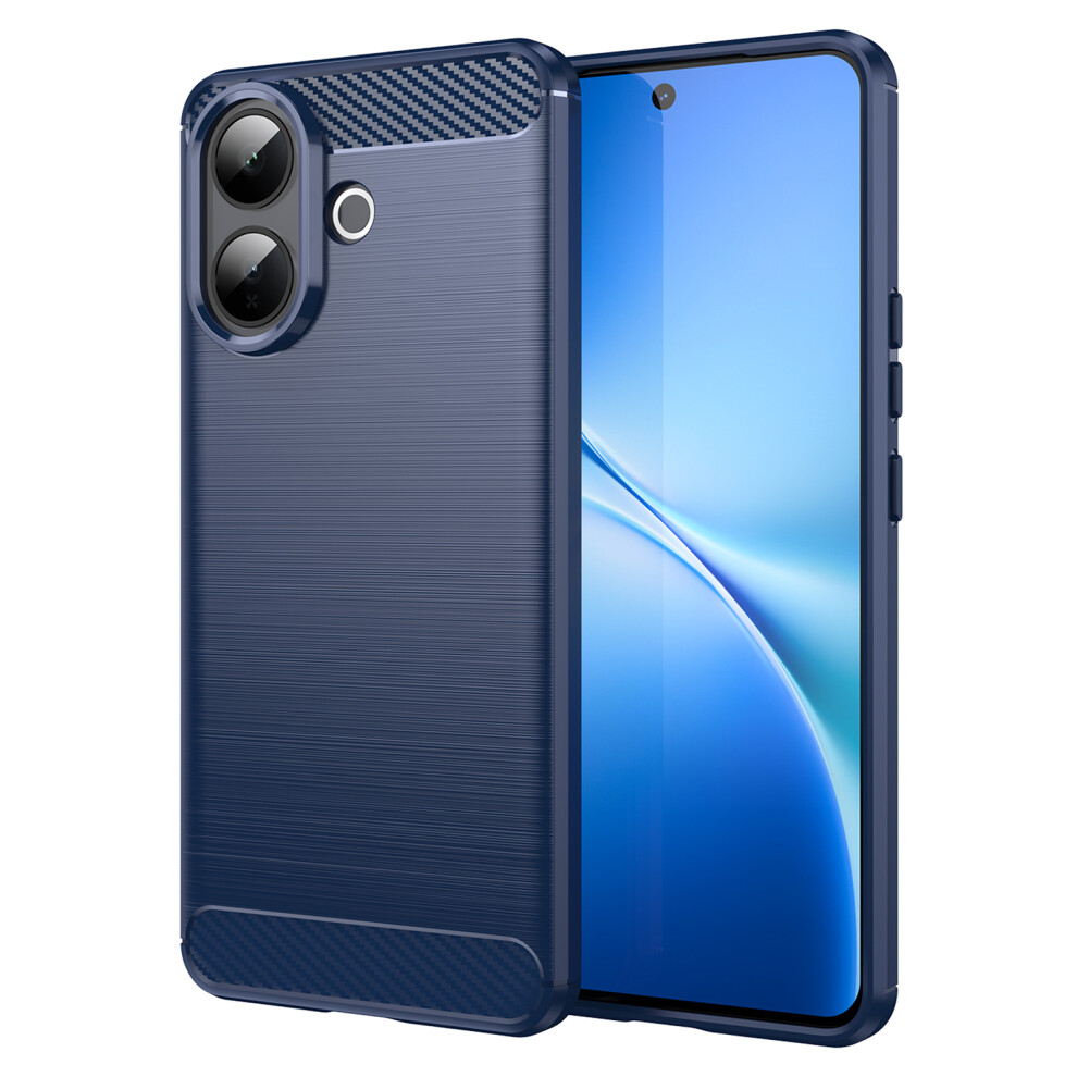 (Blue) For Vivo V60 Lite 5G / 4G Case Protective Phone Cover Carbon Fiber Texture Brushed Blue 6914299687672