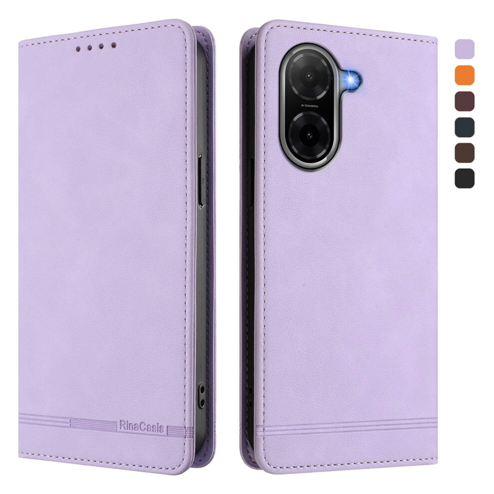 (Light ) For Xiaomi Redmi A5 Nfc (Eu) (173.45Mm) Case Rinacasis Rc23 Rfid Blocking Wallet Stand Pu Leather Phone Cover Purple 6914297625416
