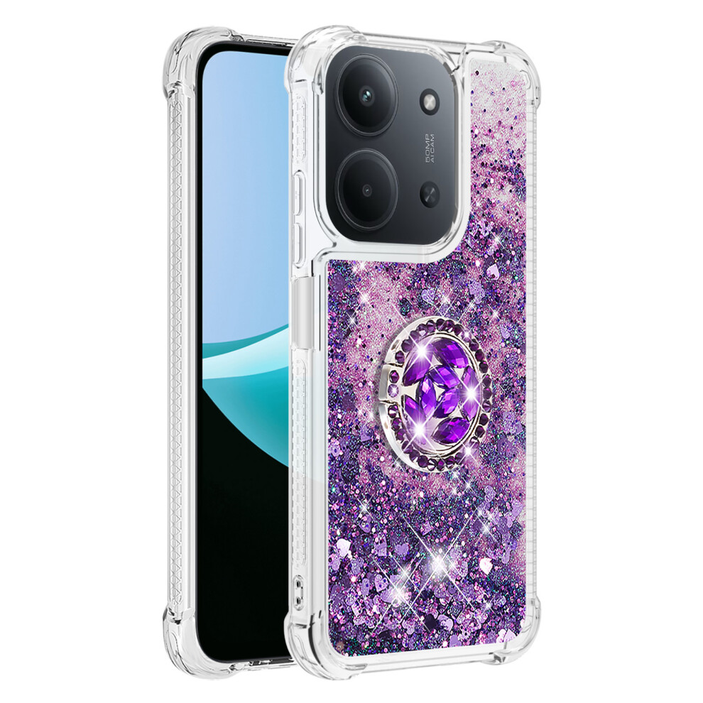 (Dark / Heart) For Xiaomi Redmi 15C 4G (Global) (171Mm) Tpu Case With Kickstand Quicksand Shockproof Cover Purple 6914299889519