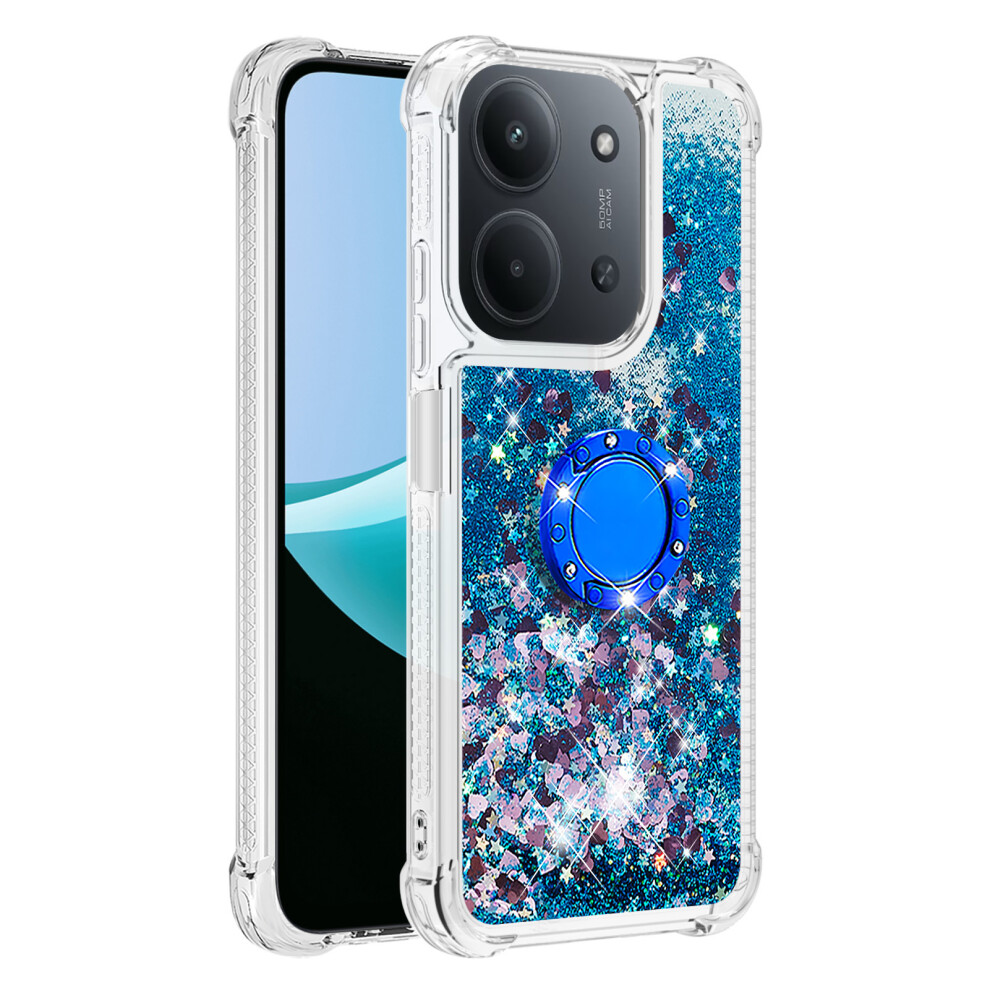 ( / Hearts) For Xiaomi Redmi 15C 4G (Global) (171Mm) Tpu Case With Kickstand Quicksand Shockproof Cover Blue 6914296450996