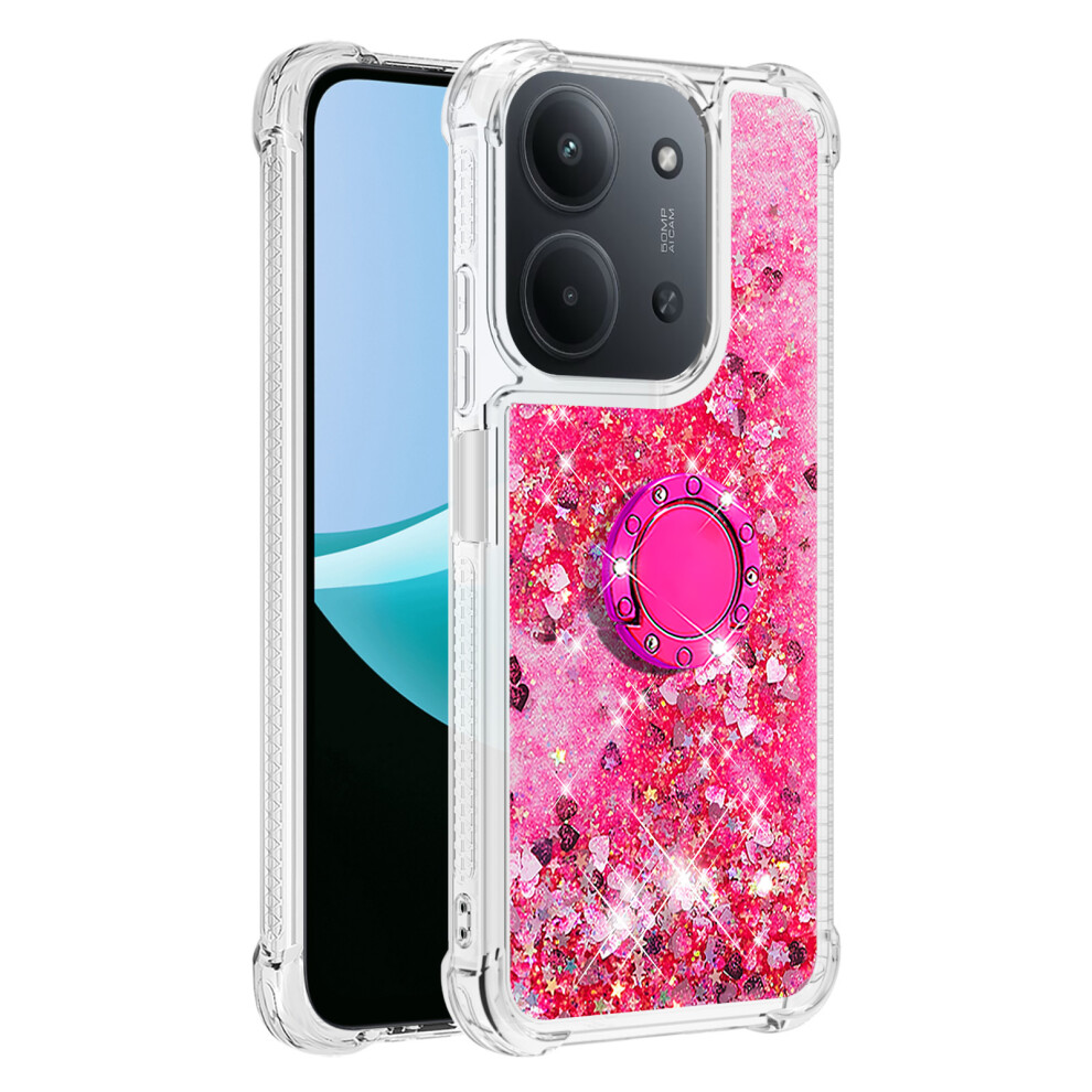 ( / Hearts) For Xiaomi Redmi 15C 4G (Global) (171Mm) Tpu Case With Kickstand Quicksand Shockproof Cover Pink 6914292283277
