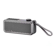 F60 Senioren-FM-Radio, Wiederaufladbar, Plug-in-Dual-Card-Lautsprecher, Tragbarer -Lautsprecher, 3600 MAh Akku, Grau