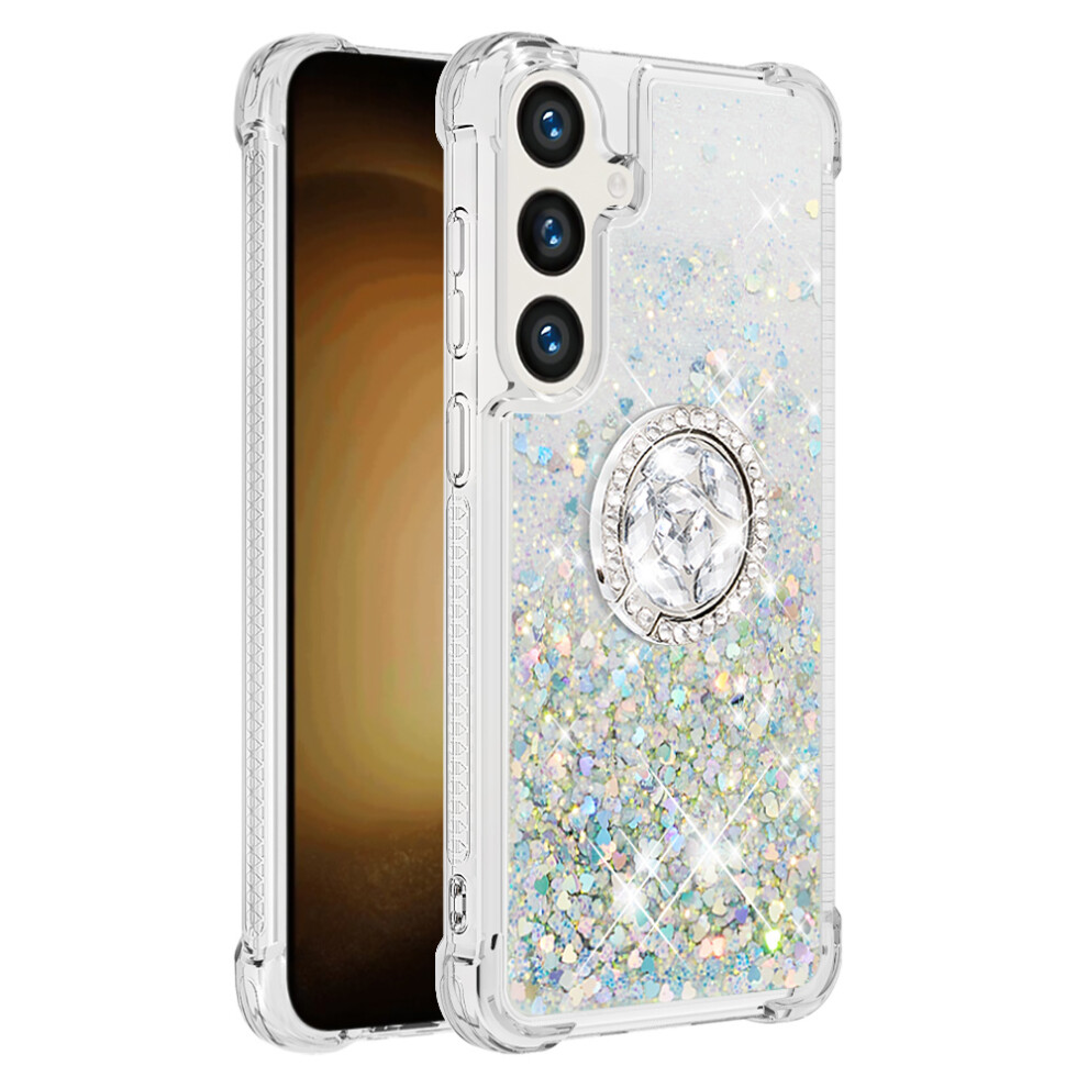 ( / Hearts) For Samsung Galaxy S26 Tpu Case With Kickstand Quicksand Shockproof Cover Silver 6914295888974
