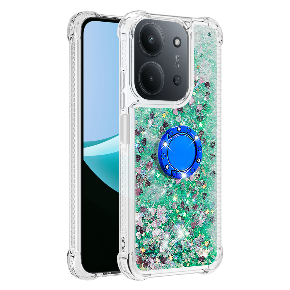 ( / Hearts) For Xiaomi Redmi 15C 5G (Eu) (173Mm) / Xiaomi Redmi 15C 4G (Eu) (173Mm) Tpu Case With Kickstand Quicksand Shockproof Cov Green 6914297332758