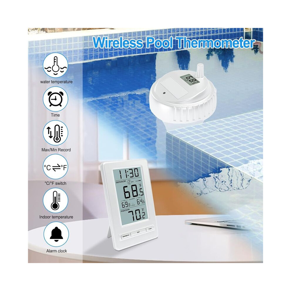 Wireless Pool Thermometer Digital Temperature Sensor With Memory 24H Lcd Display For Swimming Pool Tub 4712952434654