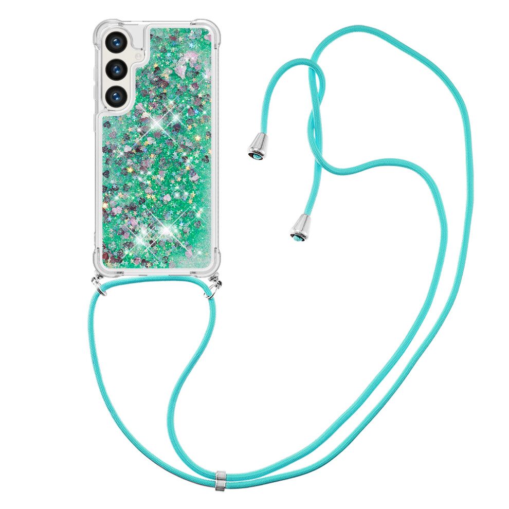 ( / Hearts) For Samsung Galaxy S26 Tpu Case Quicksand Phone Cover With Lanyard Green 6914295713887