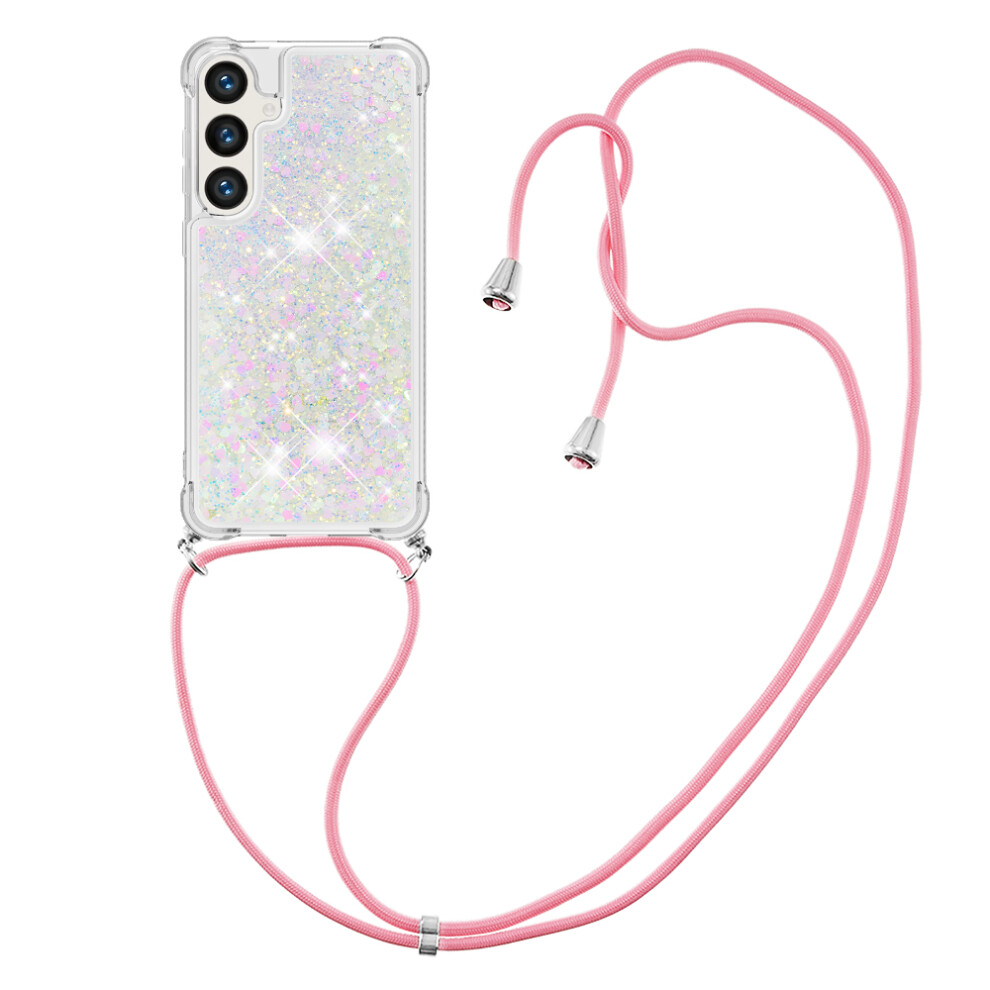 (Laser / Hearts) For Samsung Galaxy S26 Tpu Case Quicksand Phone Cover With Lanyard 6914290712069