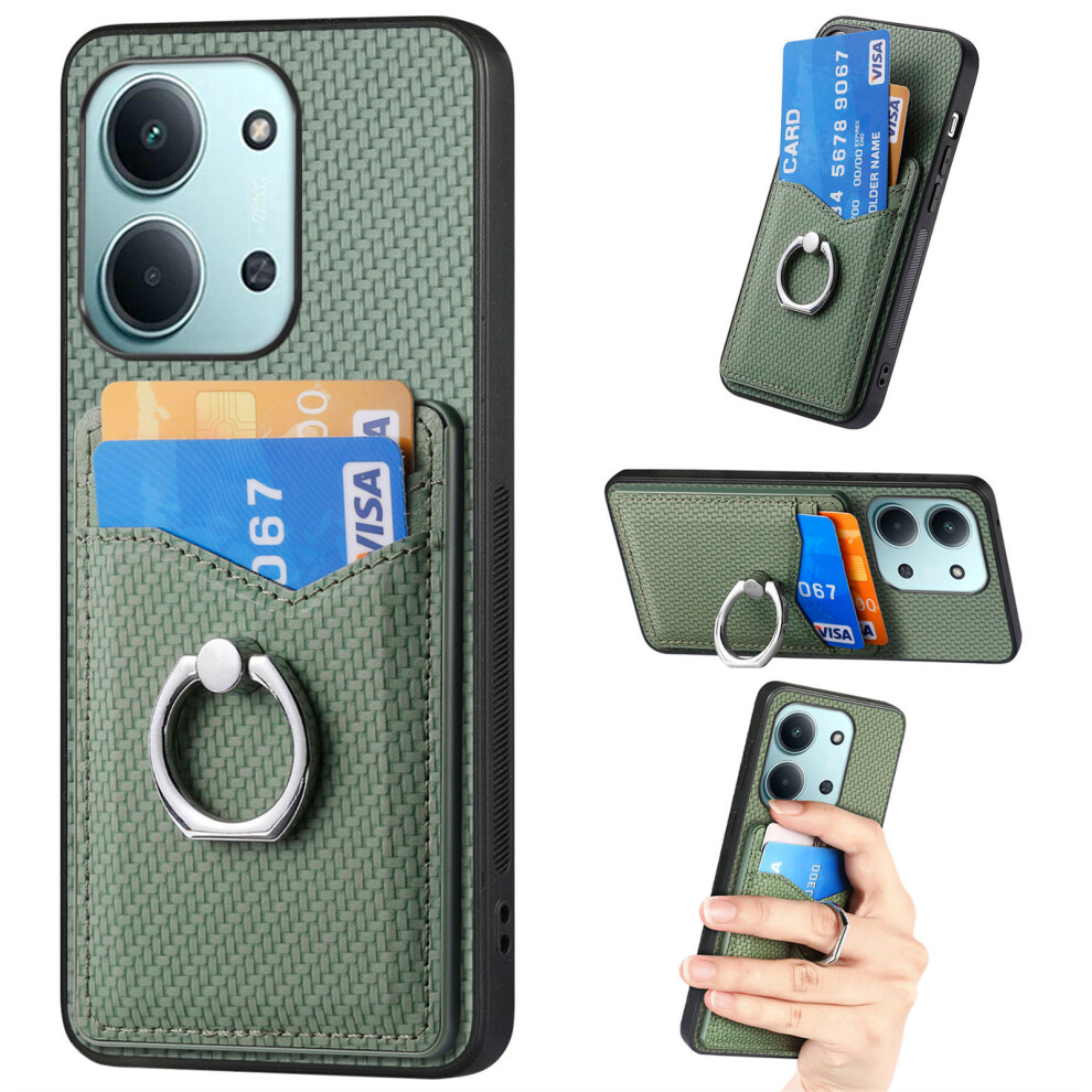 (Green) For Xiaomi Redmi 15C 5G (Eu) (173Mm) / Xiaomi Redmi 15C 4G (Eu) (173Mm) Case Card Slots Ring Holder Kickstand Phone Cove Green 6914298466193