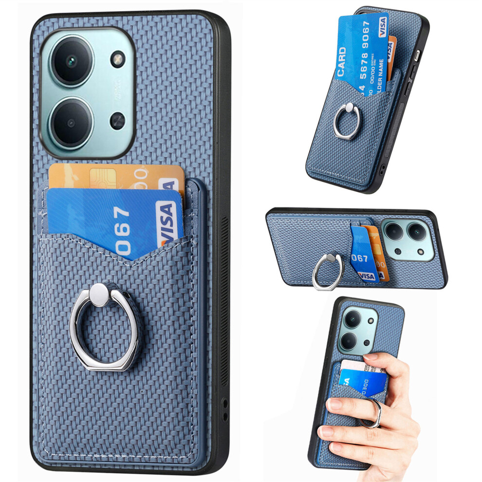(Blue) For Xiaomi Redmi 15C 5G (Eu) (173Mm) / Xiaomi Redmi 15C 4G (Eu) (173Mm) Case Card Slots Ring Holder Kickstand Phone Cove Blue 6914299185932