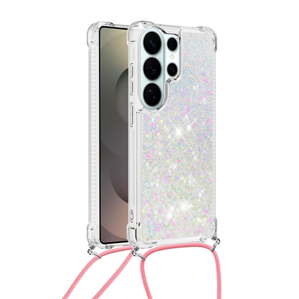 (Laser / Hearts) For Samsung Galaxy S26 Ultra Tpu Case Quicksand Phone Cover With Lanyard 6914299053828