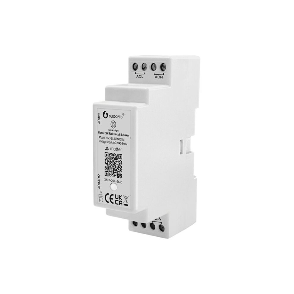 Gledopto Matter Wifi Din Rail Circuit Breaker 16A Max Off App Voice For Household Electric Appliances Matter Hub Required 6032814284967
