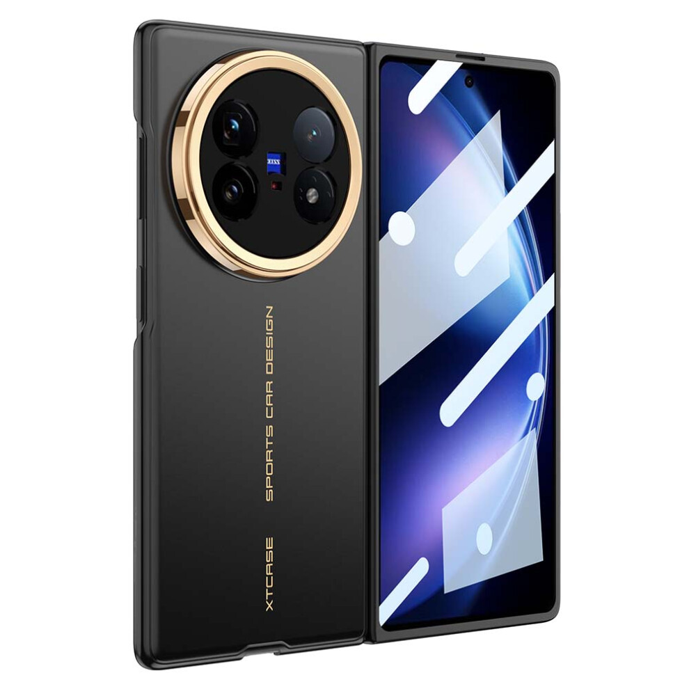 (Black) Gkk For Vivo X Fold5 5G Case Hard Pc Ultra Slim Phone Cover With Front Tempered Glass Film Black 6914294421882