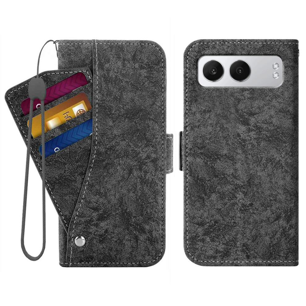 (Black) For Oneplus Nord 4 Case Water-Ink Painting Wallet Pu Leathe Phone Cover With Rotating Card Slots Black 6914296263909