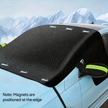 (Green, 260*115cm) Auto-antivries- en sneeuwhoes met reflecterende strips |Magnetisch, polyester, geschikt voor SUV's/middelgrote