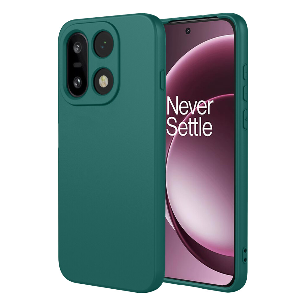 (Blackish ) For Oneplus 15 5G Case Liquid Silicone Feel Soft Tpu Protective Phone Cover Green 6914298768037