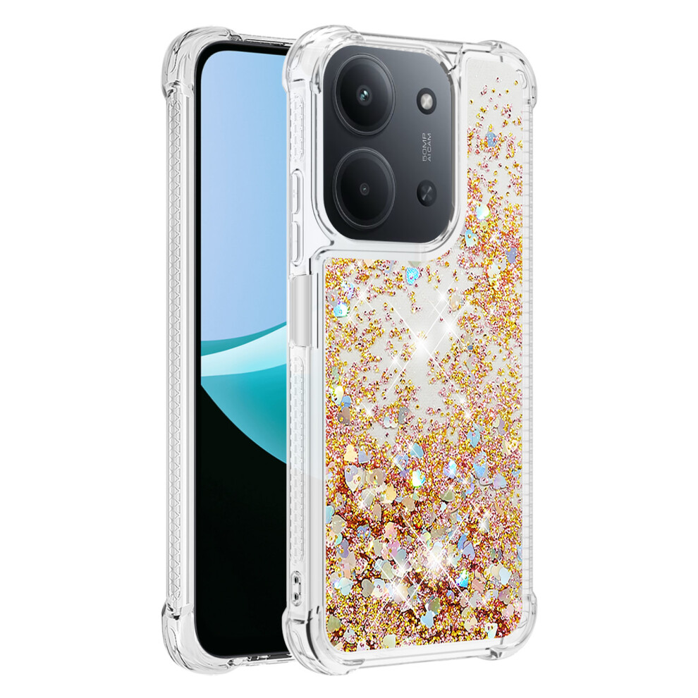 ( / Hearts) For Xiaomi Redmi 15C 4G (Global) (171Mm) Tpu Case Glitter Quicksand Shockproof Phone Back Cover Gold 6914298062104