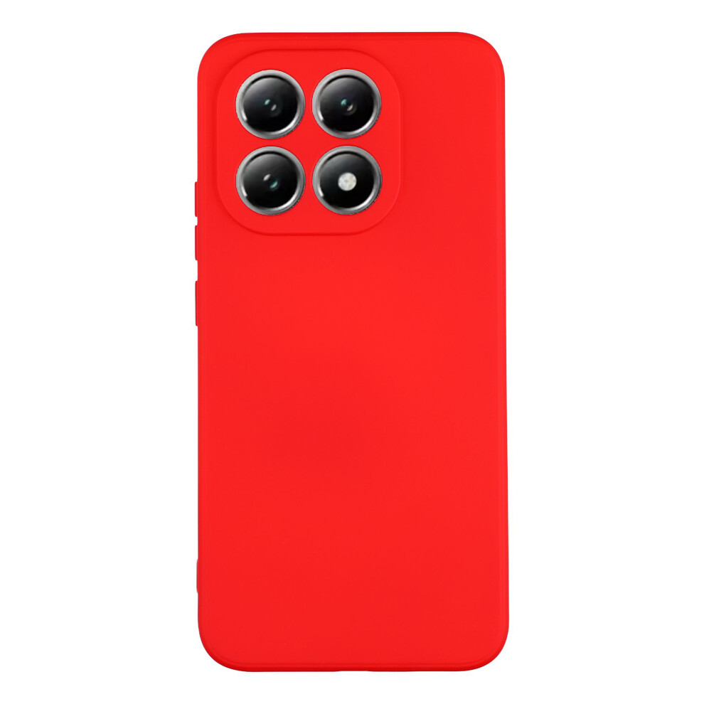 (Red) Amorus For Xiaomi 15T Case Precise Cutouts Tpu Fiber Lining Shockproof Phone Cover Red 6914298873373